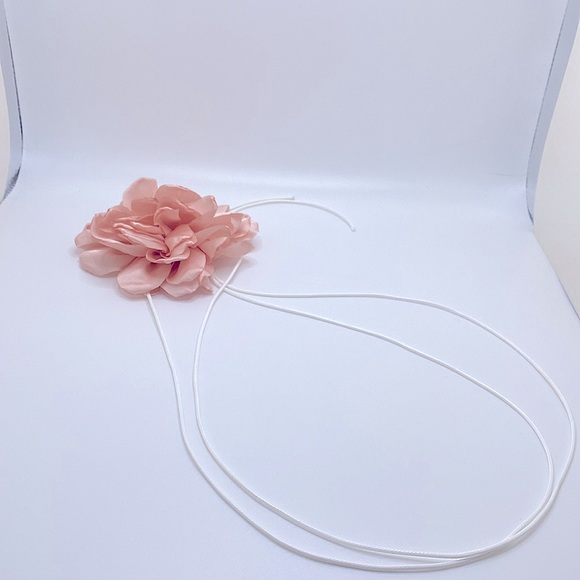 Boho Pink Flower Choker Necklace Rose Sexy Flower Collar Choker Date Night - Picture 9 of 10